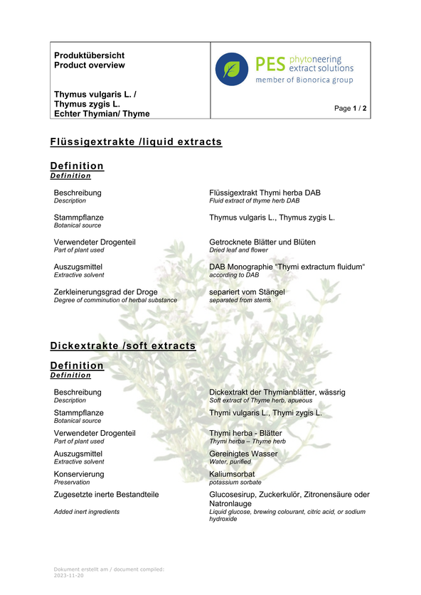 Thymianextrakt | Thymus species