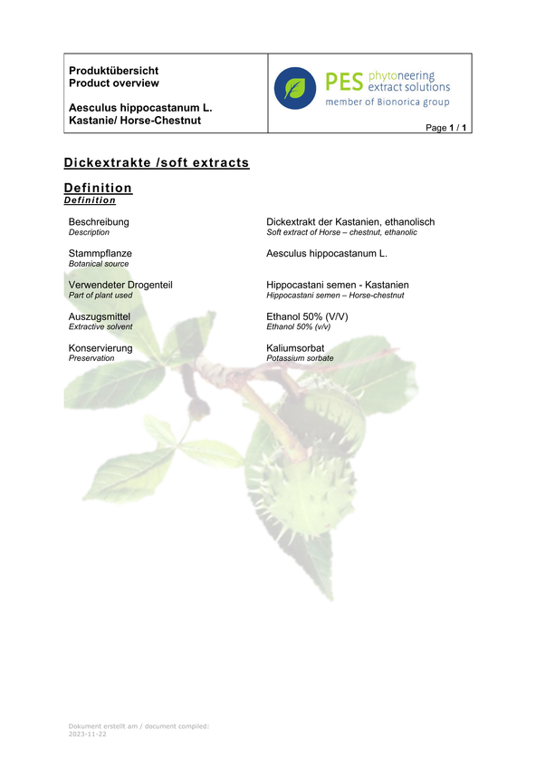 Kastanienextrakt | Aesculus hippocastanum